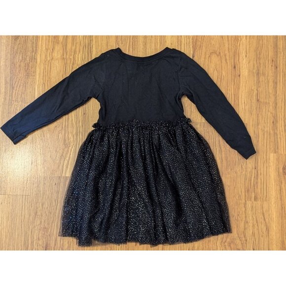 Hello Kitty Halloween Dress 3T By Sanrio Black Long Sleeve Pumpkin Glitter Tulle - Picture 4 of 5